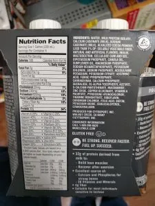 Muscle Milk drinks label