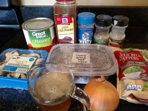 Ingredients for Low Carb Crock Pot Chili