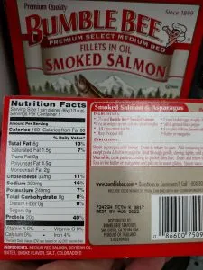 Bumble Bee Smoked Salmon label