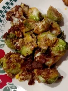 cheesy brussels sprouts with bacon