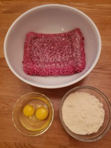 ingredients for 3 Ingredient Keto Crock Pot Meatballs in separate bowls
