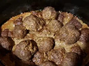 3 Ingredient Keto Crock Pot Meatballs in crock pot