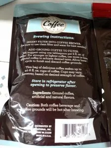coffee bag label