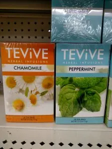 chamomile and peppermint tea boxes