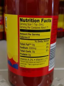 Louisiana hot sauce bottle label
