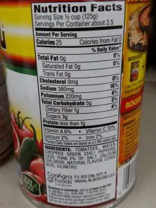 Rotel tomato can label