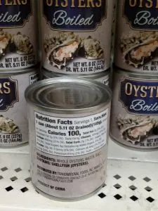 oysters cans