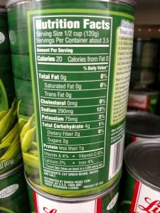 canned green beans label