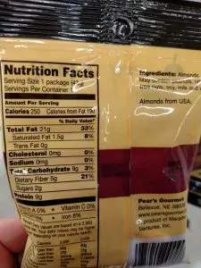 whole almonds label