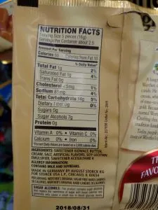Werther's sugar free caramel candy bag label