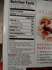 pepperoni label