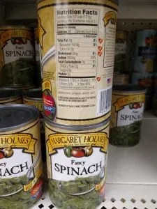 canned spinach