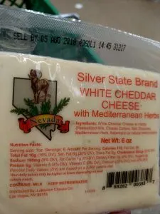 white cheddar cheese package
