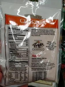 cheddar cheese label