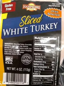 sliced turkey package