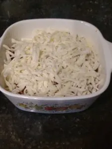 shredded mozzarella cheese on top.