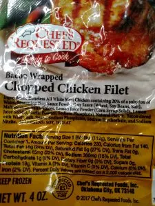 chopped chicken filet package