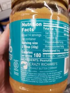 crazy richards peanut butter jar label