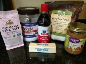 ingredients for peanut butter fat bombs