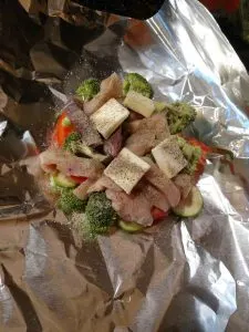 Keto Meat and Vegetable Foil Packets ready to cook
