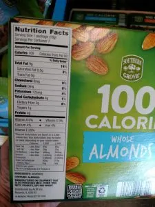 Southern Grove 100 Calorie Almonds label