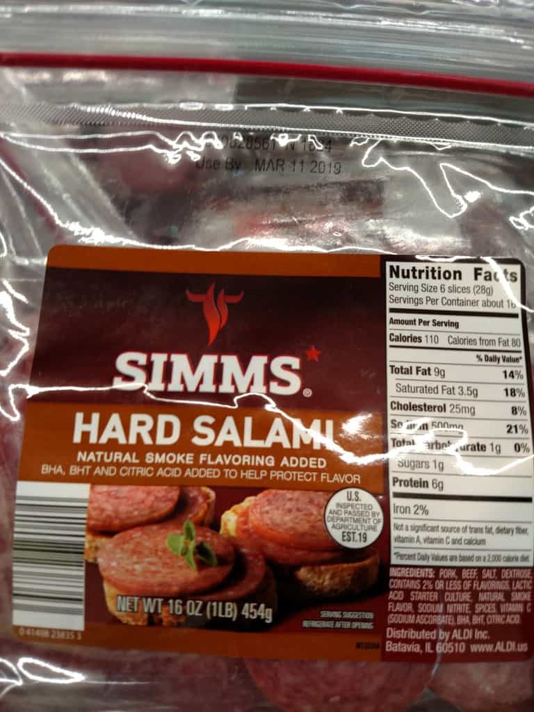 Simms Hard Salami label