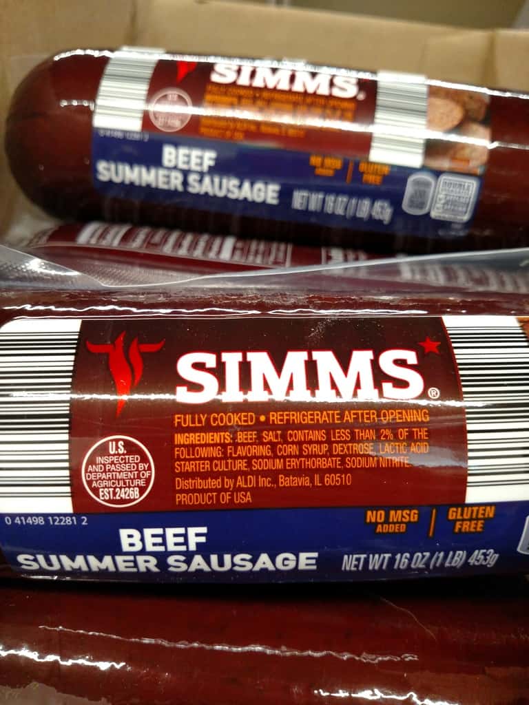 Simms Beef Summer Sausage label