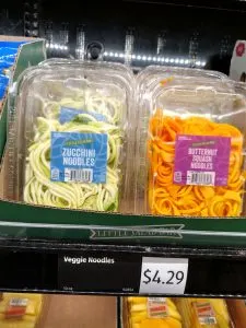 Zucchini noodles and Butternut Squash noodles in store