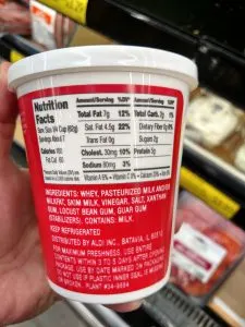 Happy Farms Preferred Whole Milk Ricotta Cheese label