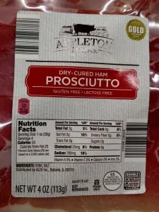 Appleton Farms Prosciutto label