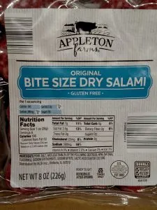 Appleton Farms Bite Size Salami Original label