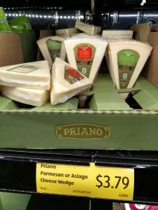 Priano Parmesan or Asiago Cheese Wedge