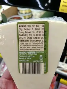Priano Asiago Cheese Wedge label