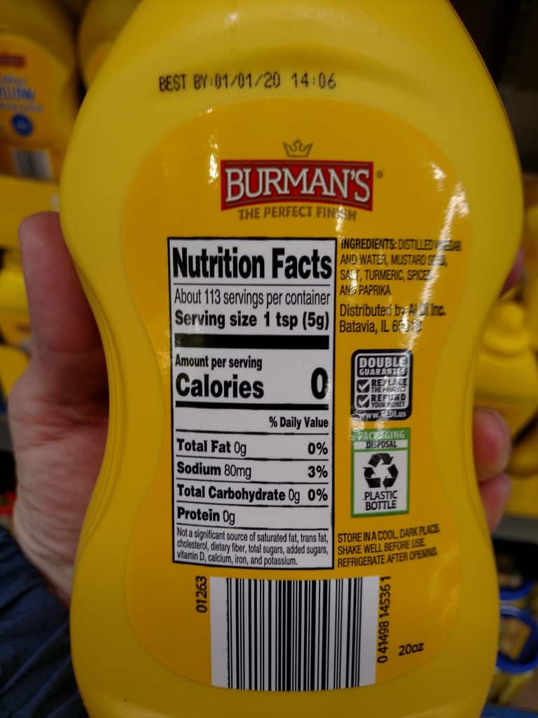 Burman's Yellow Mustard label