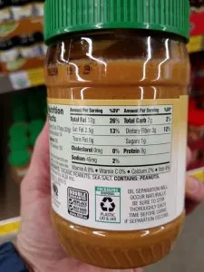 Simply Nature Organic Creamy Peanut Butter label