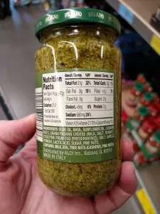 Rosso Pesto Sauce label