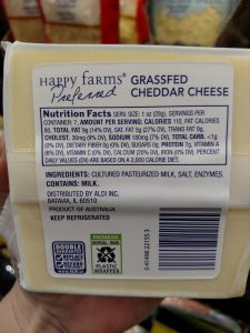Happy Farms Preferred Australian Grassfed label