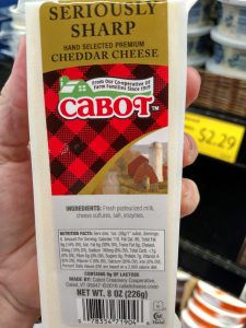 Cabot Seriously Sharp Deli Bars label