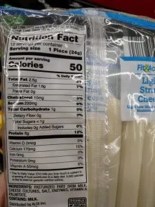 Fit and active light string cheese label