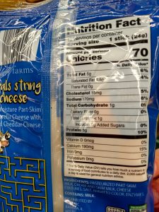 Happy Farms spirals string cheese label
