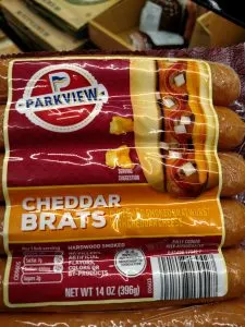 Parkview Cheddar Brats label