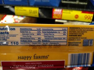 Happy Farms Wisconsin Extra Sharp Cheddar label