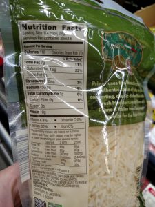 Priano Shredded Parmesan Cheese label