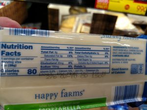 Happy Farms Mozzarella label