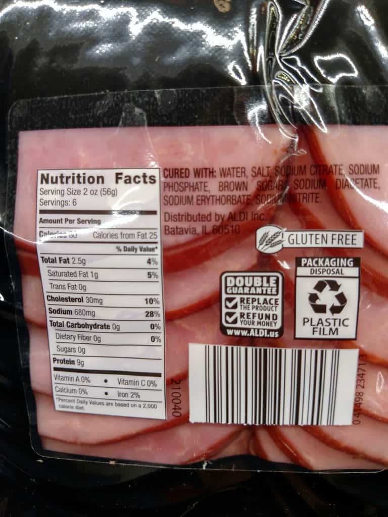 Appleton Farms Breakfast Ham Slices label