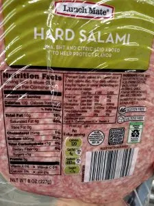 Lunch Mate Hard Salami label