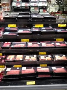 beef section of store