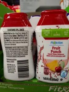 Fit & Active Liquid Water Enhancers fruit punch label
