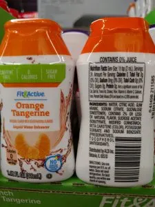 Fit & Active Liquid Water Enhancers orange tangerine label