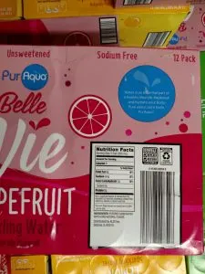 PurAqua Belle Vie Pure Sparkling Water label